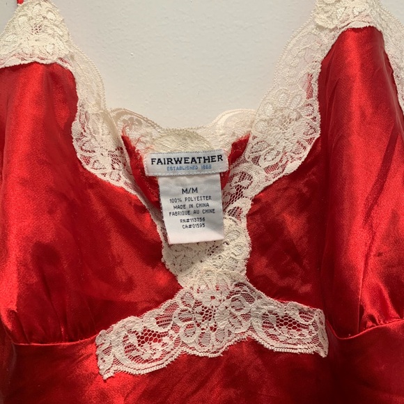 Red & White Lacy Silky Tank - Picture 4 of 6